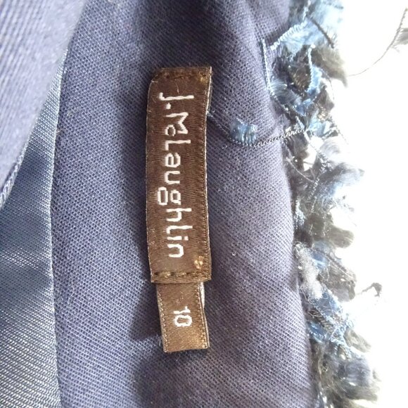 J McLaughlin Blue Tweed Textured Pencil Skirt Size 10 Career Wear Office Lined - Picture 6 of 6